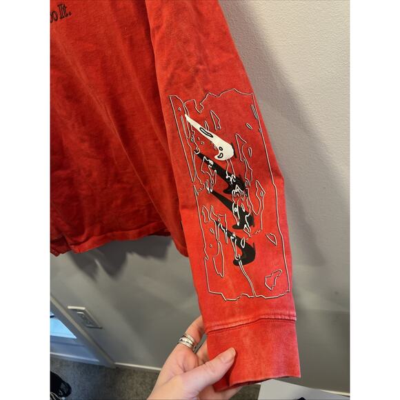 Nike Wash Drip Long Sleeve Shirt University Red DC2724-657 Men's Medium B103 - Picture 5 of 7